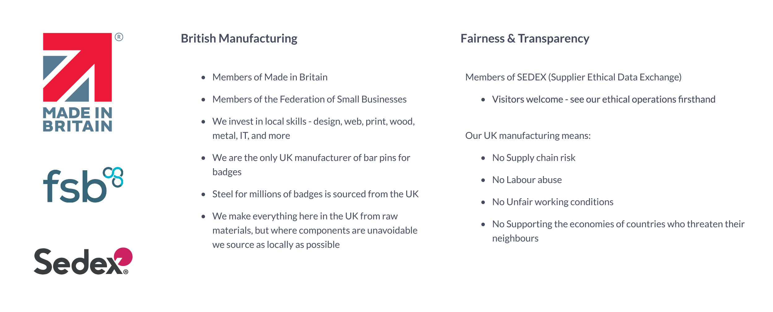 ethical & local sourcing